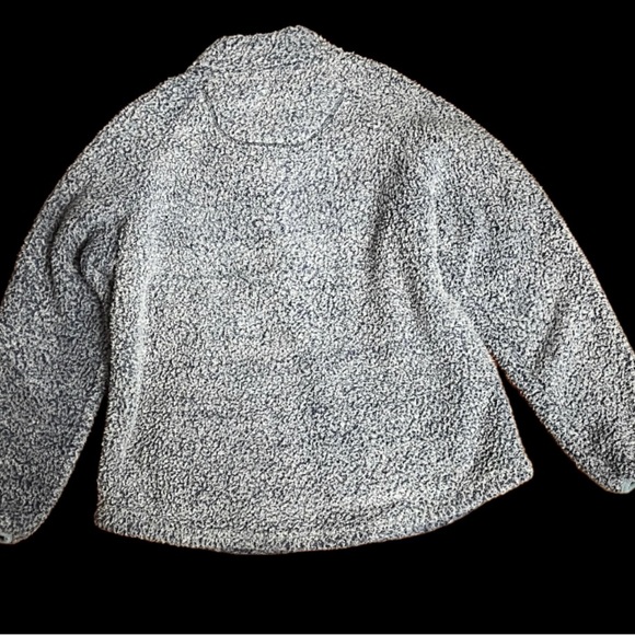 Simply Southern Half Snap Blue Fleece Jacket Teddy Sweatshirt Women's Pocket - Picture 2 of 6
